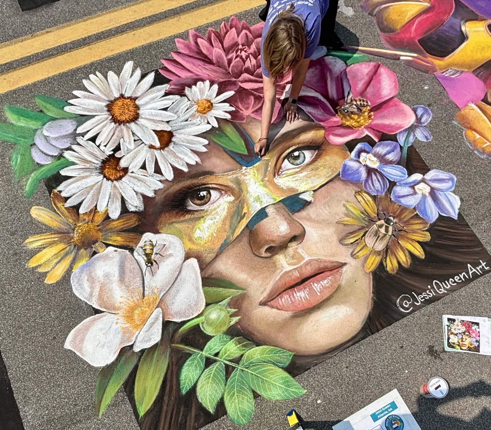 Chalk art piece by Jessi Queen