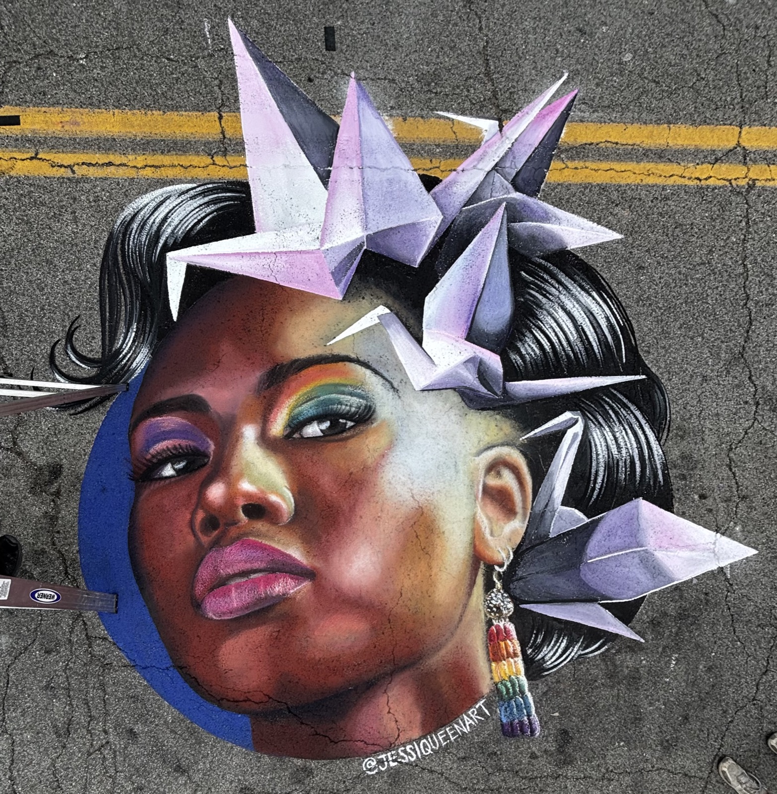 Jessi Queen at a chalk art festival