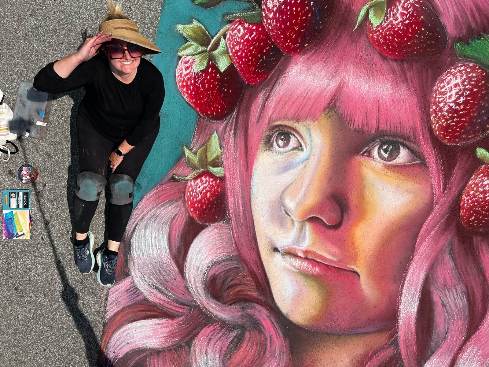 Chalk mural by Jessi Queen