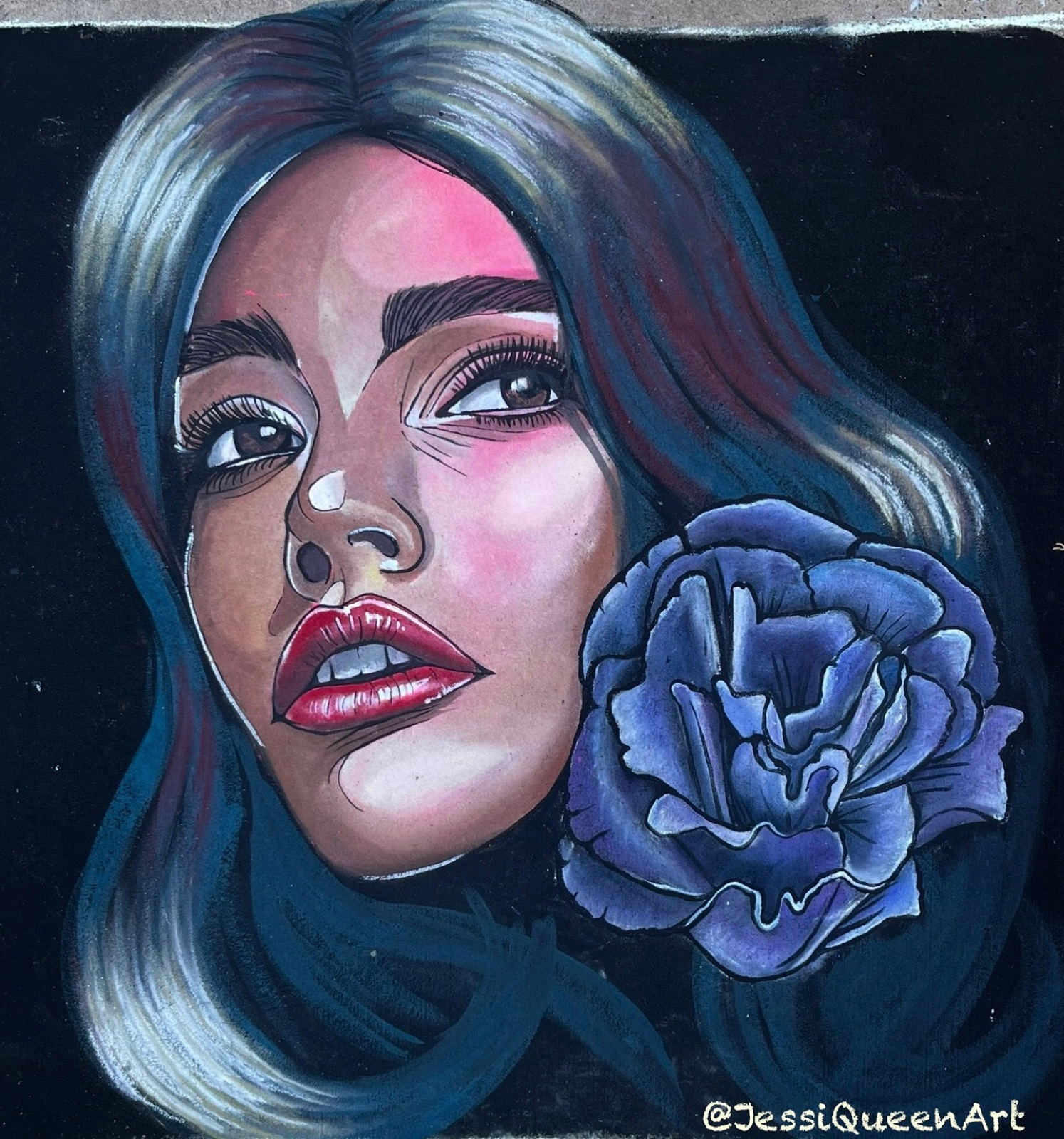 Jessi Queen at a chalk art festival