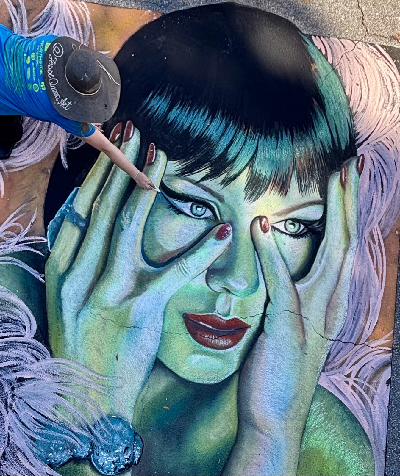 Chalk mural by Jessi Queen