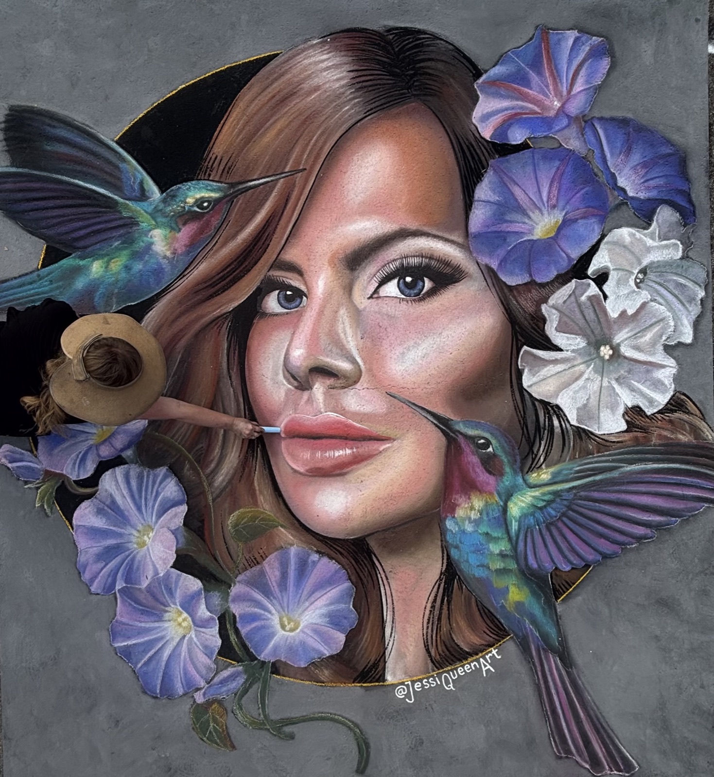 Jessi Queen at a chalk art festival
