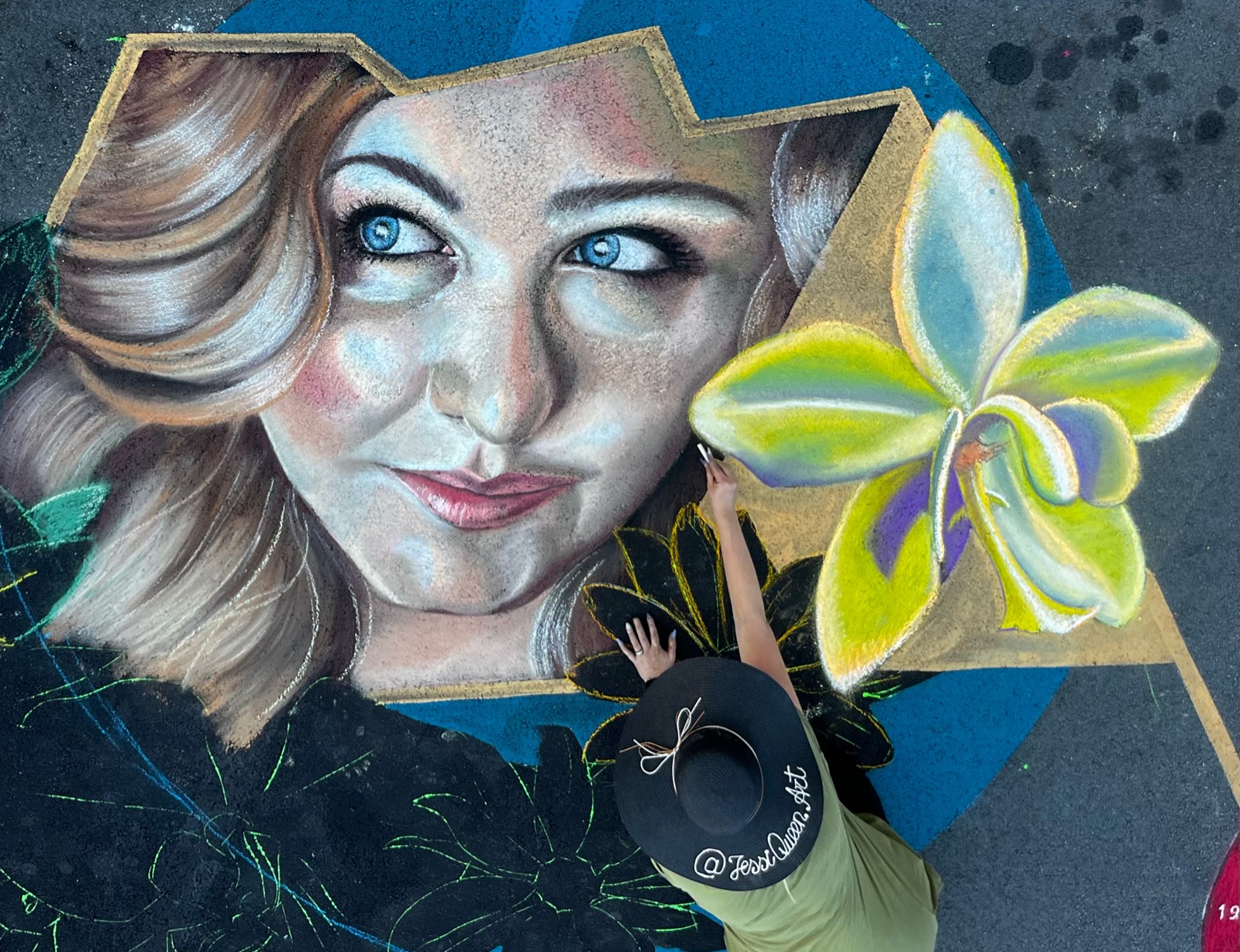 Chalk mural by Jessi Queen