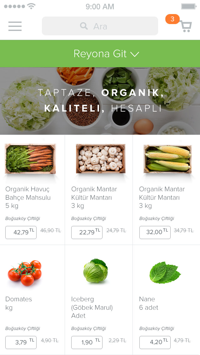 Fresh Market digital storefront interface